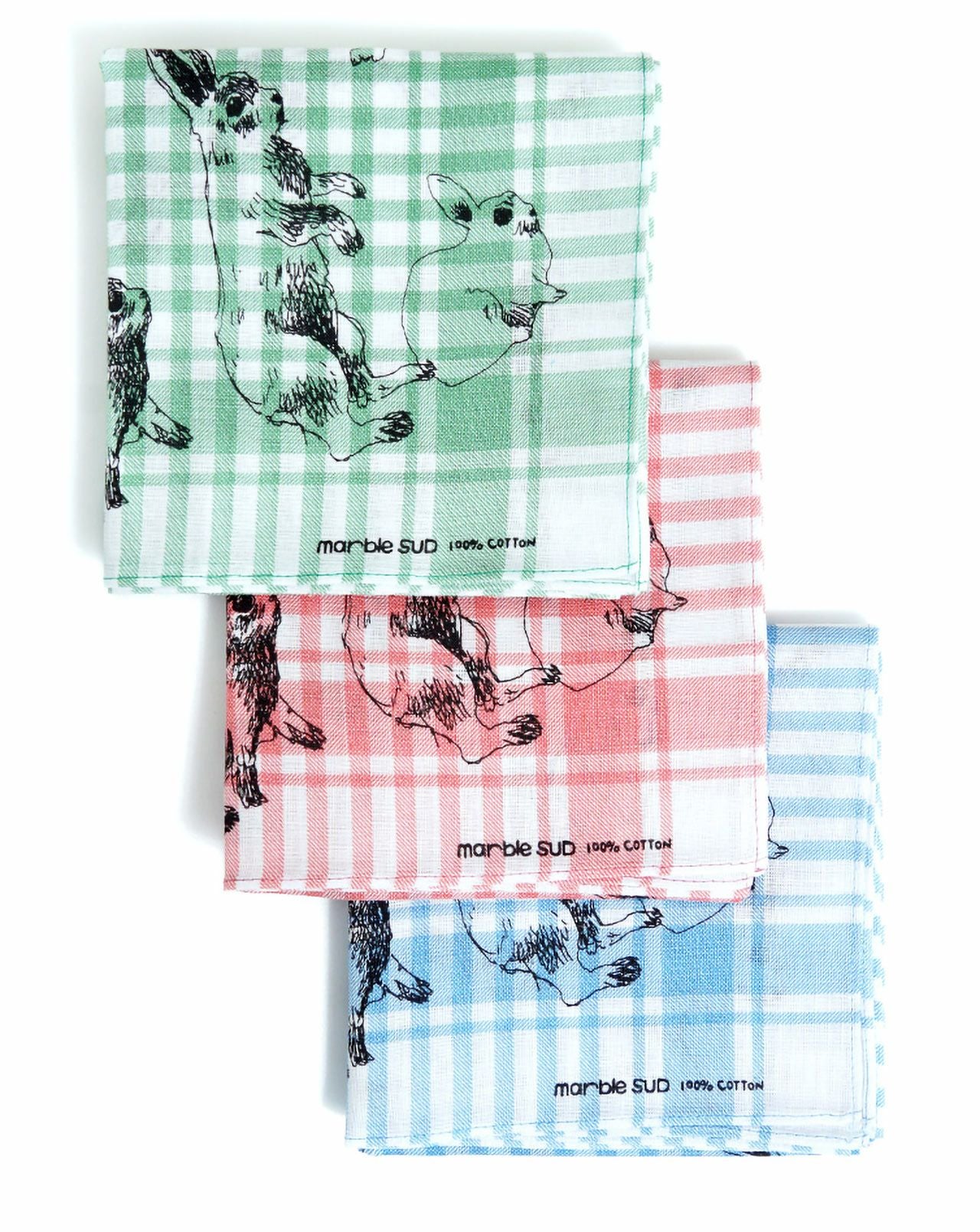 Rabbits Country Club バンダナ柄セット バンダナ Rabbit Check | marble SUD(マーブルシュッド)公式通販
