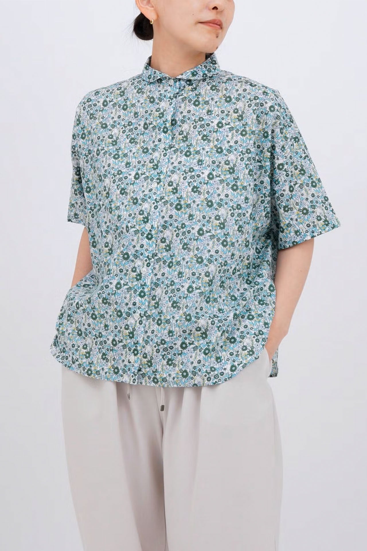 ☆floral raicho プチカラーシャツ | marble SUD(マーブルシュッド