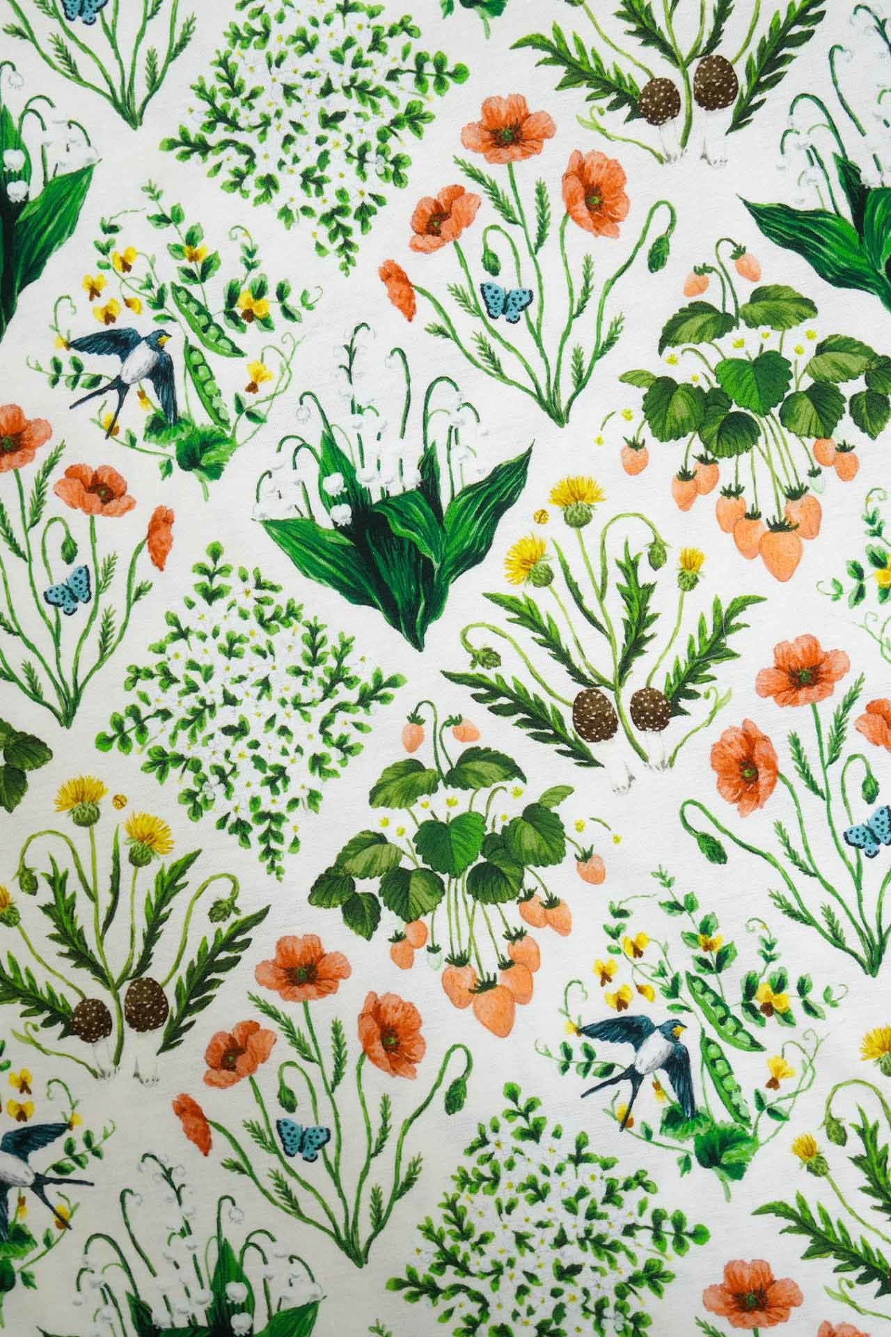botanical patchwork ソデリブワンピース | marble SUD(マーブル