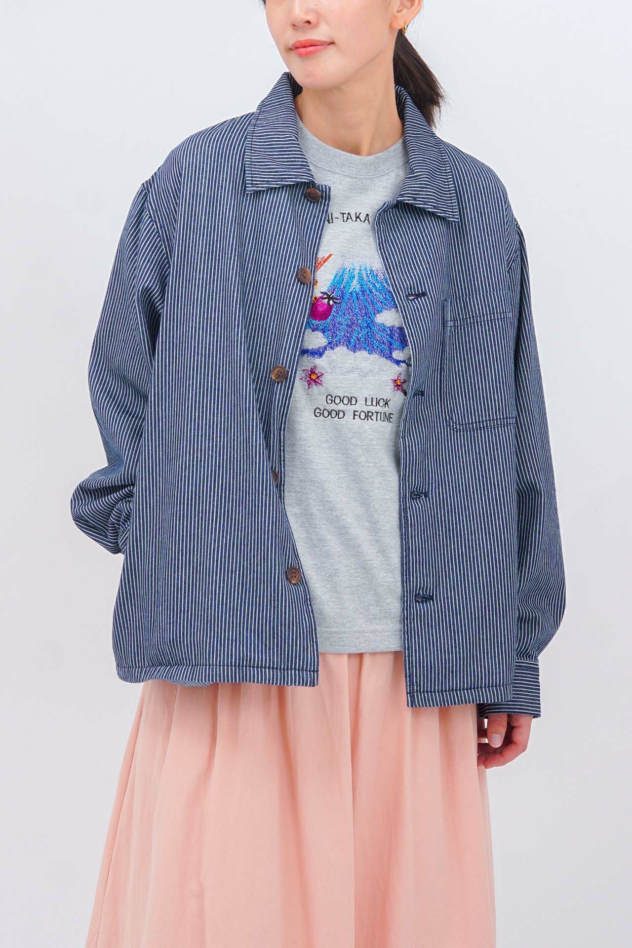 Marble Sud メルトン Looseジャケット ブラウン ライトアウターを重ねて | marble SUD マーブルシュッド