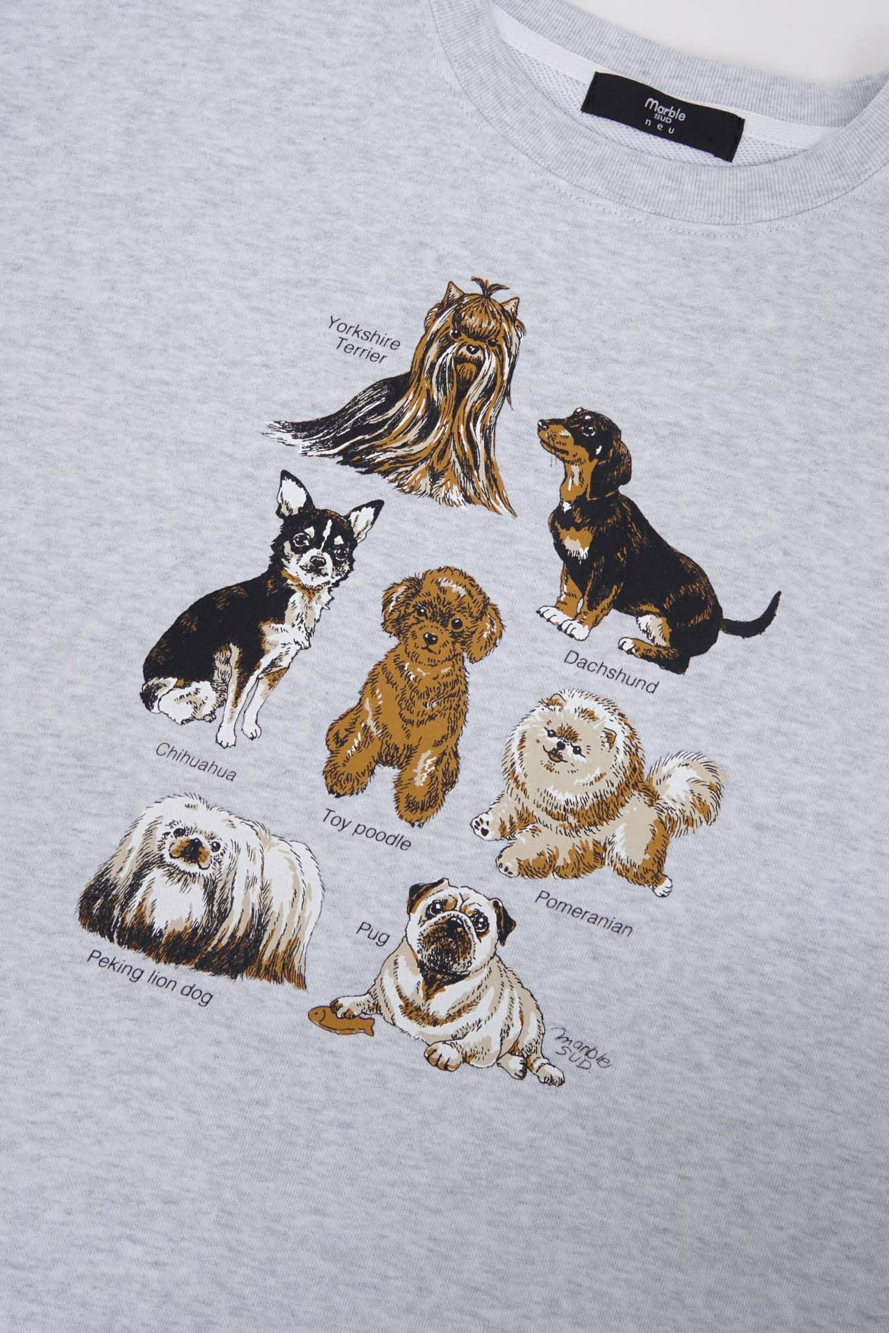 SHU Ｉcanシリーズ犬 Zukan Small dog LONG SWEAT | marble SUD(マーブルシュッド)公式通販