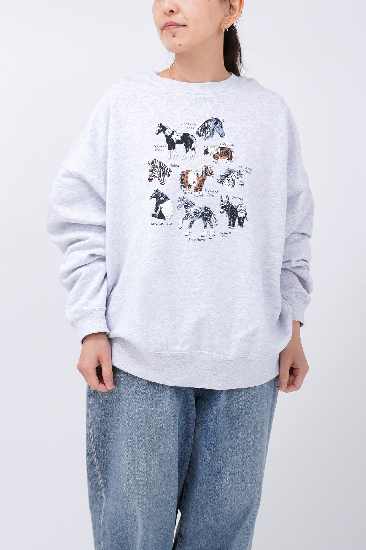 su-do/スード/マーブル/スウェット/ブルー/完売品 Zukan Horse LONG SWEAT | marble SUD(マーブルシュッド)公式通販