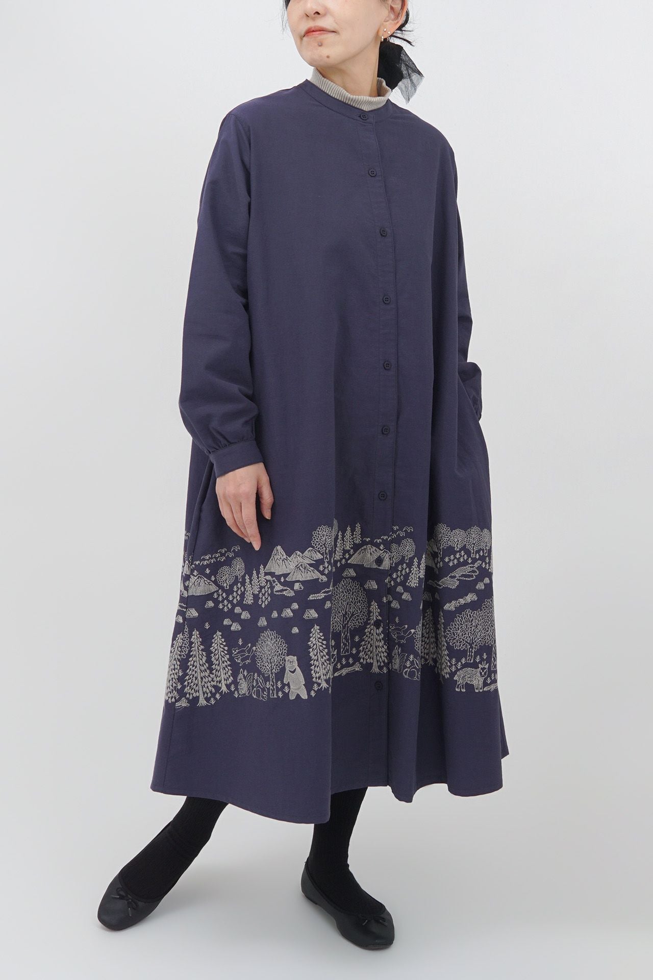 MarbleSUD 白川郷バックシャーリングシャツワンピース EMB Shirakawago シャツワンピース | marble SUD(マーブルシュッド