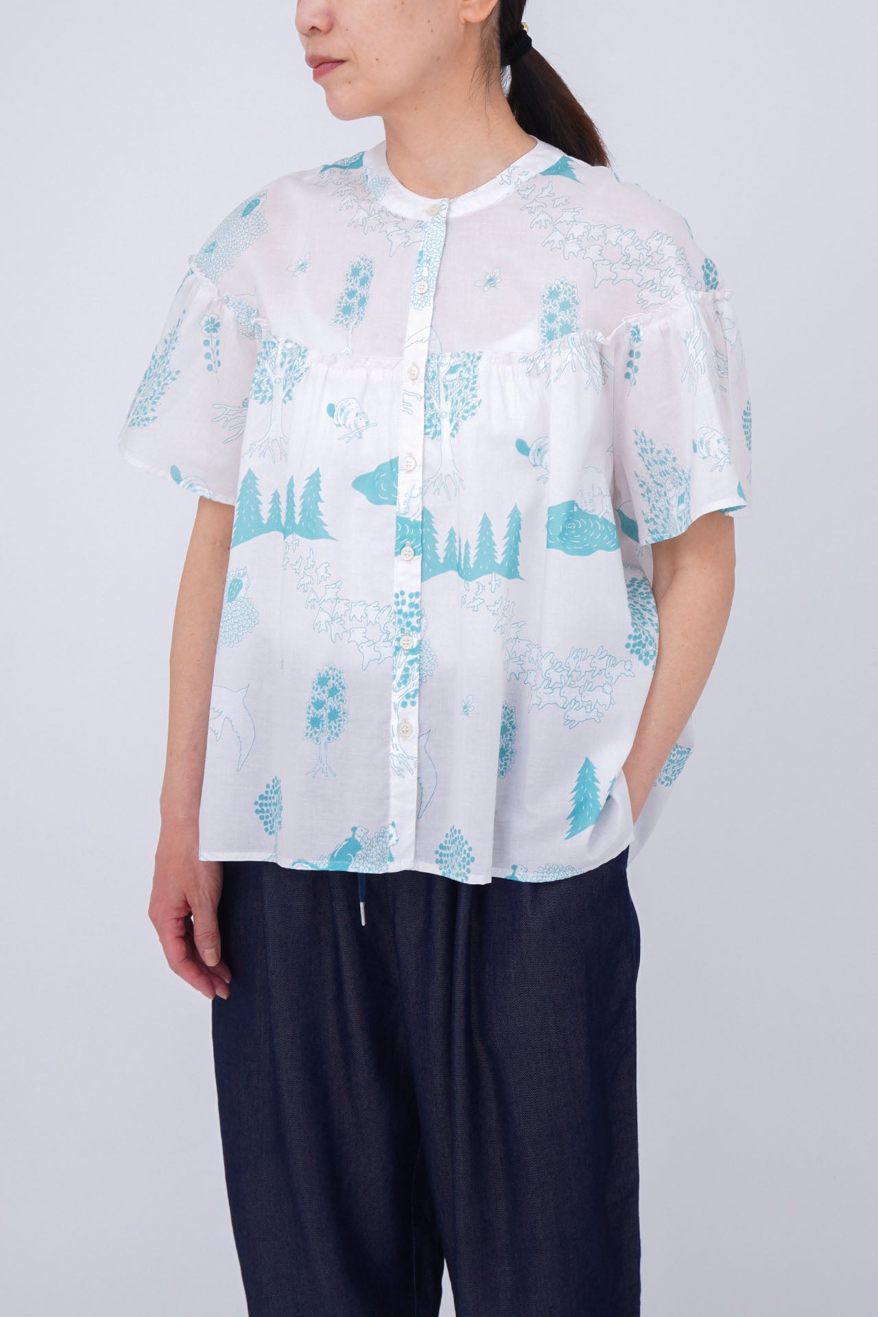 marble SUD Block Flower ハオリブラウス   前開き marble SUD | マーブルシュッドの通販 | イエニテ