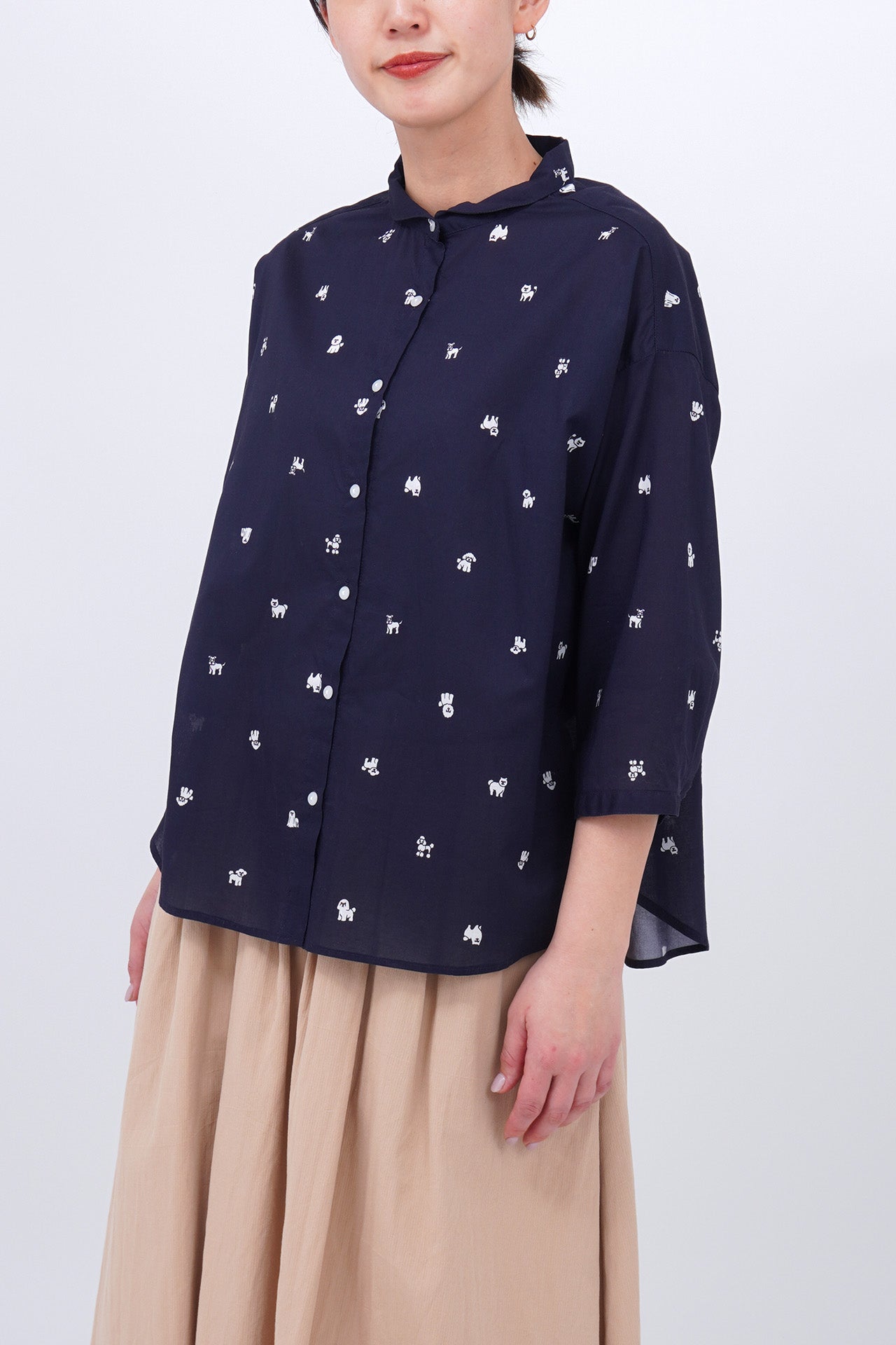 ★5/1までSALE★marble sud 犬刺繍トレーナー　ネイビー dog dot | marble SUD(マーブルシュッド)公式通販